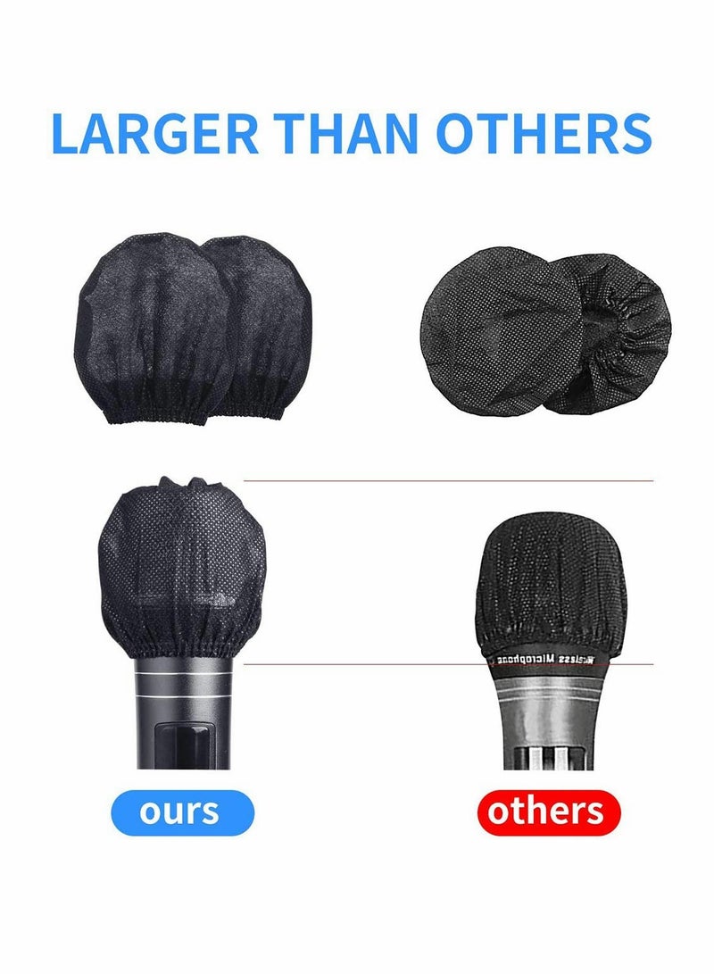 120 Pack Disposable Microphone Covers Sanitary Wrapped Caps Compatible with Shure U O Karaoke Microphone Black  - Image 4