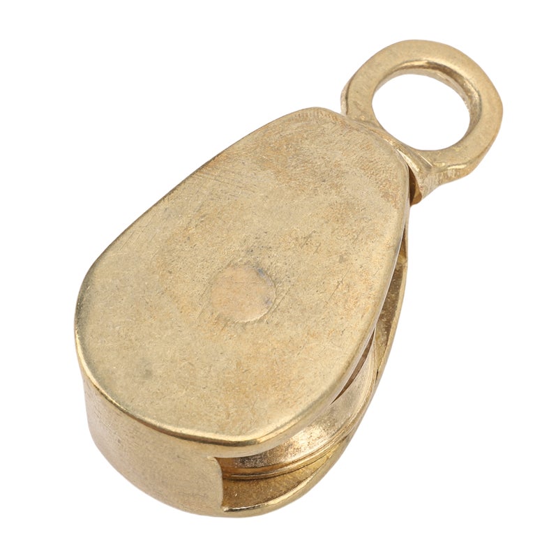 Brass Flag Rope Pulley Rotating 32mm Diameter Lifting Single Pulley Block Fine Polished for Signal Flag Ropes Ships Yachts - Image 3