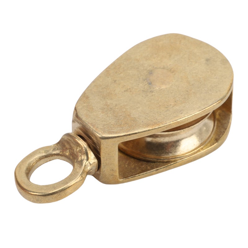 Brass Flag Rope Pulley Rotating 32mm Diameter Lifting Single Pulley Block Fine Polished for Signal Flag Ropes Ships Yachts - Image 4