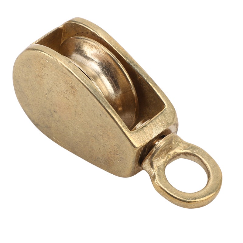 Brass Flag Rope Pulley Rotating 32mm Diameter Lifting Single Pulley Block Fine Polished for Signal Flag Ropes Ships Yachts - Image 2