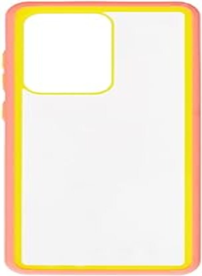 جراب حماية خلفي بلاستيكي بسيط بتصميم أنيق وحواف سيليكون آمنة لهاتف سامسونج جالاكسي S11 بلس / S20 ألترا 6.9 بوصة - وردي وأصفر