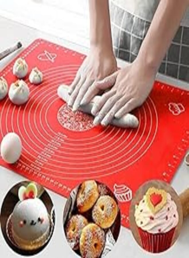 OR Silicone Baking Mat for Dough Rolling Pastry Fondant Mat Large Nonstick and Nonskid Heat Resistent, Countertop Protector, Dining Table Mat and Placemat 