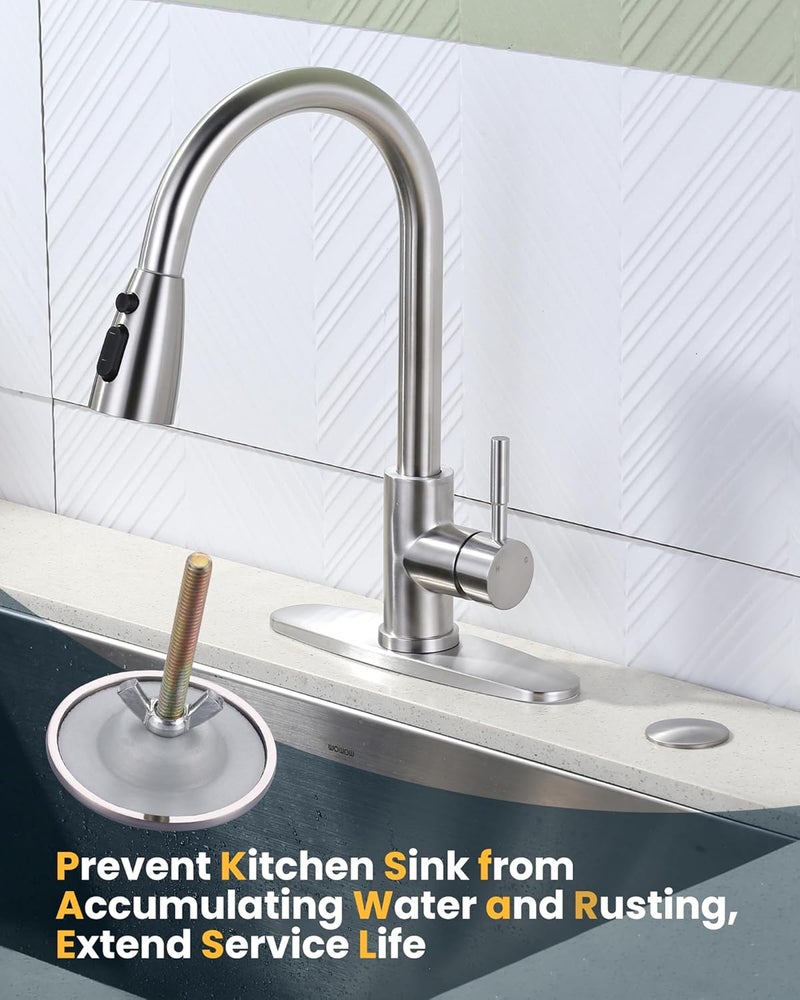 ALEASHA Kitchen Sink Hole Cover, Faucet Hole Cover for Kitchen Sink, Tap Hole Plate Stopper Cover Blanking Brass Metal Plug, Brushed Stainless Steel - Image 4