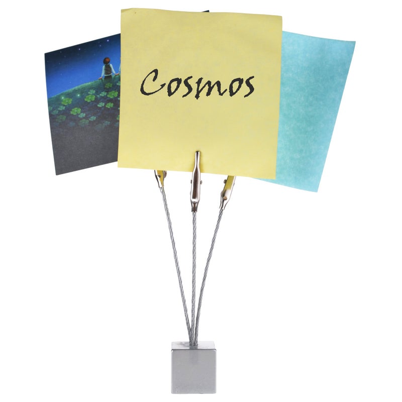 CosmosÂ® 3 Pcs Cube Base Memo Clips Holder with Alligator Clip Clasp for Displaying Number Cards - Image 2