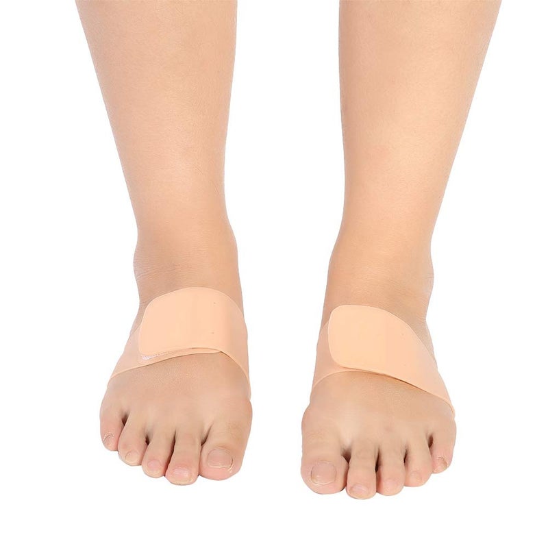 كلاراكو دعامة قوس القدم من السيليكون، دعامة قوس القدم من السيليكون، دعامة تقويم العظام، وسادة دعم قوس القدم، نعل داخلي للأحذية، وسادات لتخفيف الضغط، أكمام دعم قوس القدم لالتهاب اللفافة الأخمصية (لون اللحم) - Image 3