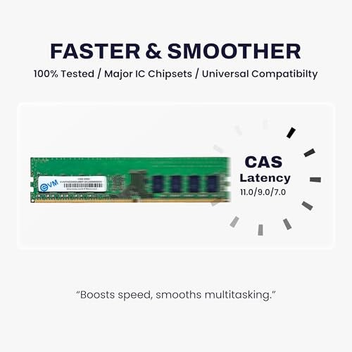 EVM ذاكرة RAM سطح المكتب EVM 4GB DDR4 2400MHz Long-DIMM – جهد منخفض 1.2V، 288-PIN، متوافقة مع إنتل وAMD، ترقية ذاكرة كمبيوتر عالية السرعة – ضمان 10 سنوات (EVMT4G2400U88P) - Image 4