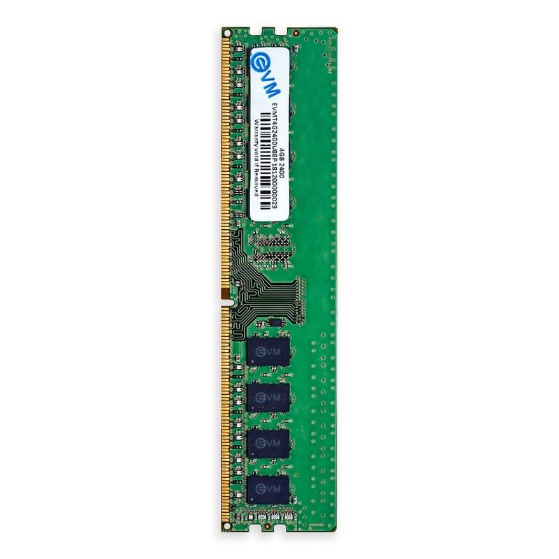 EVM ذاكرة RAM سطح المكتب EVM 4GB DDR4 2400MHz Long-DIMM – جهد منخفض 1.2V، 288-PIN، متوافقة مع إنتل وAMD، ترقية ذاكرة كمبيوتر عالية السرعة – ضمان 10 سنوات (EVMT4G2400U88P) - Image 1