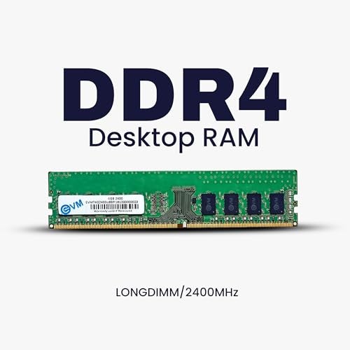 EVM ذاكرة RAM سطح المكتب EVM 4GB DDR4 2400MHz Long-DIMM – جهد منخفض 1.2V، 288-PIN، متوافقة مع إنتل وAMD، ترقية ذاكرة كمبيوتر عالية السرعة – ضمان 10 سنوات (EVMT4G2400U88P) - Image 2