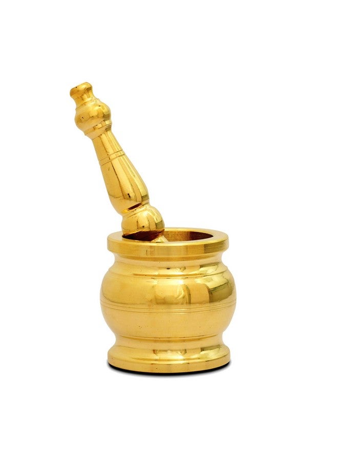 DMI Brass Mortar and Pestle set/kutani for kitchen traditionally known as Khalbatta - 2.75" Diameter - Image 3