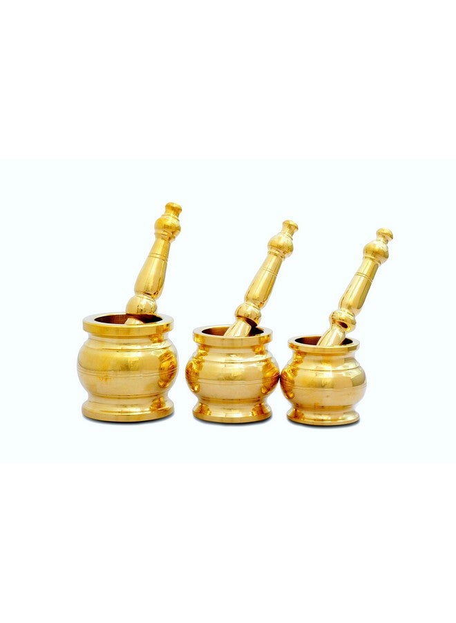DMI Brass Mortar and Pestle set/kutani for kitchen traditionally known as Khalbatta - 2.75" Diameter - Image 5