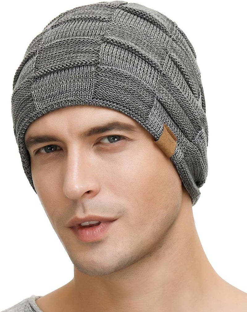 Vgogfly Slouchy Beanie for Men Winter Hats for Guys Cool Beanies Mens Lined Knit Warm Thick Skully Stocking Binie Hat - Image 2