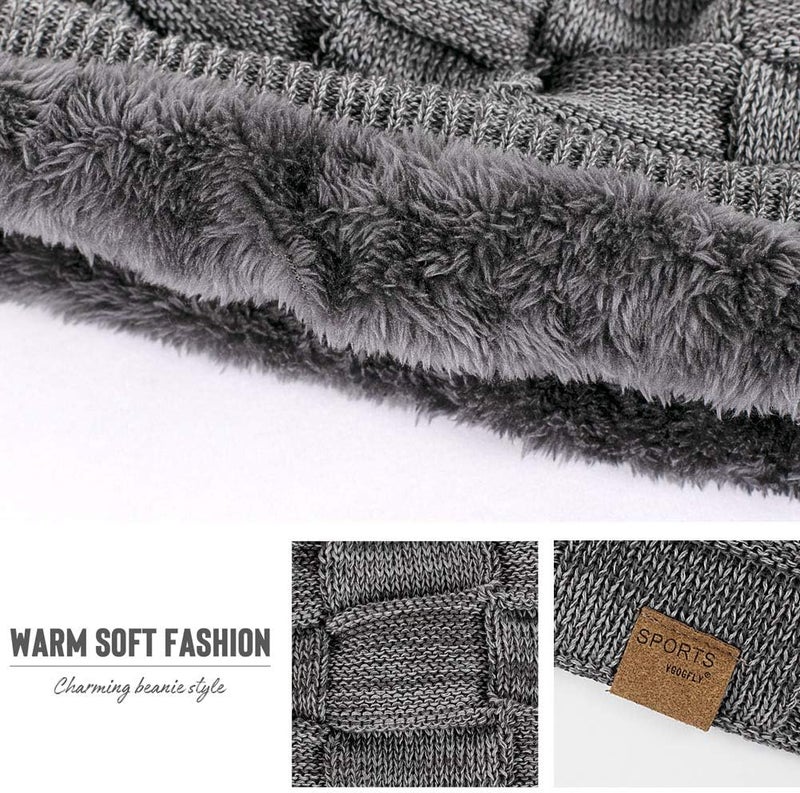 Vgogfly Slouchy Beanie for Men Winter Hats for Guys Cool Beanies Mens Lined Knit Warm Thick Skully Stocking Binie Hat - Image 5