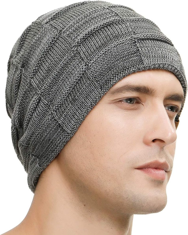 Vgogfly Slouchy Beanie for Men Winter Hats for Guys Cool Beanies Mens Lined Knit Warm Thick Skully Stocking Binie Hat - Image 3