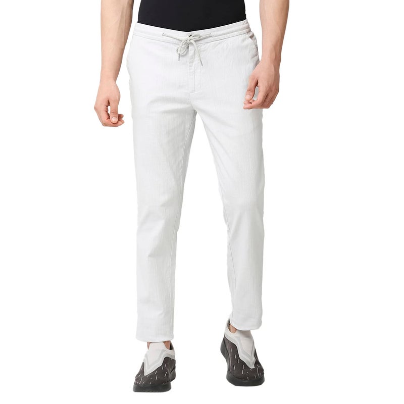 Thomas Scott Men's | Comfort | Slim Fit | Mid-Rise | Drawstring Closure | Solid | 4 Pockets | Woven | Chinos | Trouser (CCBT07_Grey_36) - Image 2