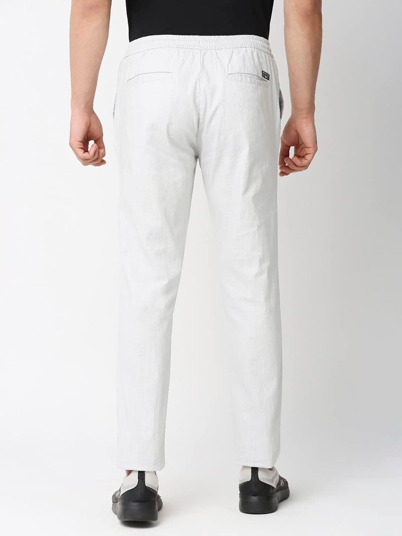 Thomas Scott Men's | Comfort | Slim Fit | Mid-Rise | Drawstring Closure | Solid | 4 Pockets | Woven | Chinos | Trouser (CCBT07_Grey_36) - Image 5