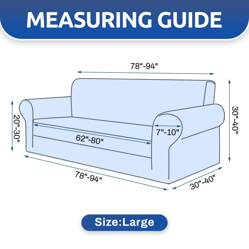 KEKUOU Stretch Sofa Cover Slipcover ï¼ŒCouch Covers for 3 Cushion Couch Sofa pet Friendly (78"-94") Furniture Protector Sofa with Elastic Bottom for Kids,Dog, Jacquard Small Checked(Large,Camel) - Image 4
