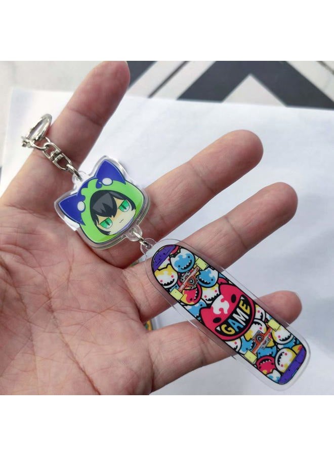 JCvCX 3pcs Dualside Skateboard Keychains Cute Skateboard Keychain Car Key Ring Tag - Image 5