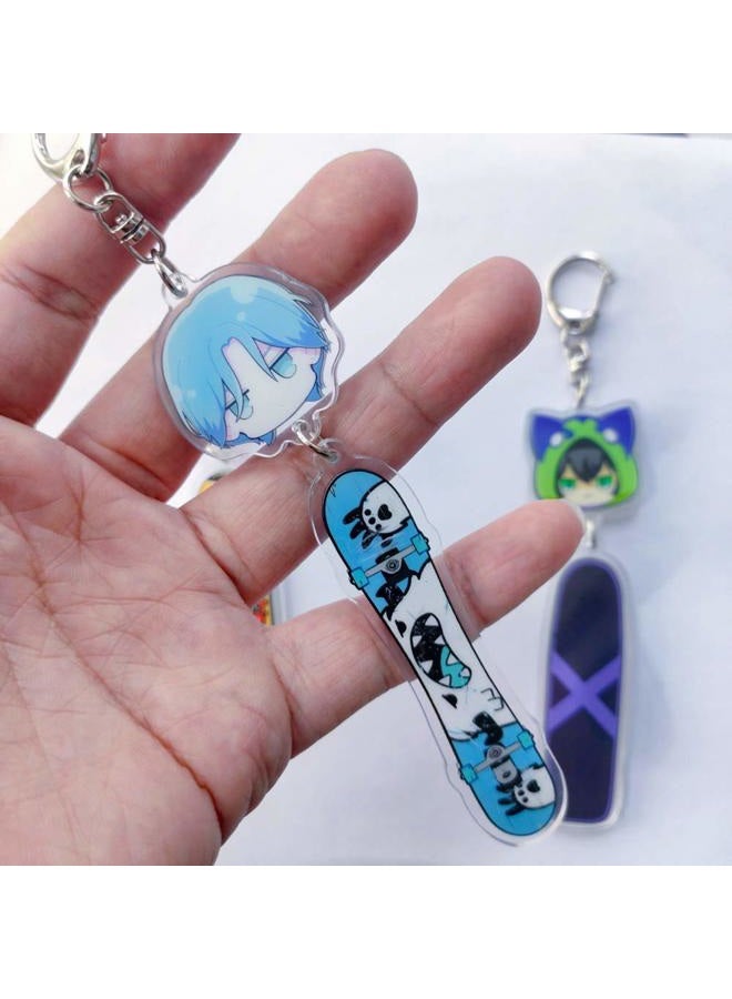 JCvCX 3pcs Dualside Skateboard Keychains Cute Skateboard Keychain Car Key Ring Tag - Image 3