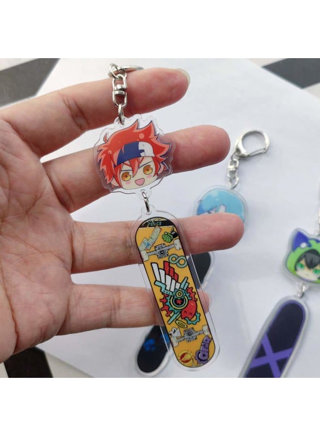 JCvCX 3pcs Dualside Skateboard Keychains Cute Skateboard Keychain Car Key Ring Tag - Image 4
