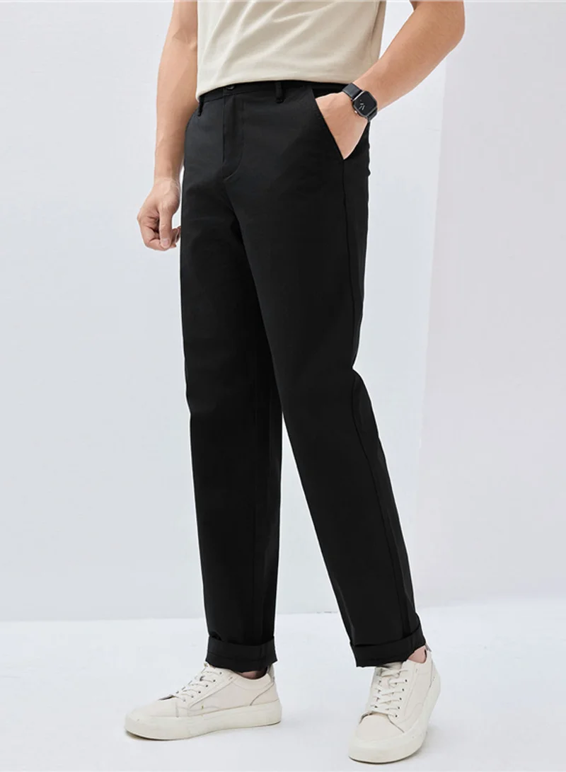 جيوردانو Men’s Mid Rise Regular Fit Stretch Twill Pants