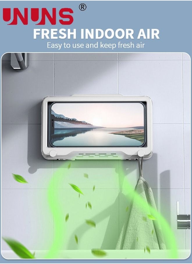 UNUNS 360 Rotating Shower Phone Holder Waterproof Anti-Fog Case ,Shower Accessories Wall Mount & Wall Stickers for Shower Bathroom Mirror Bathtub Kitchen with Touch Screen  - Image 3