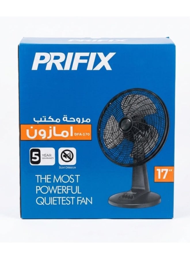 بريفيكس بريفكس مروحة مكتب أمازون 17 بوصة 3 سرعات أسود – DFA-170. - Image 4