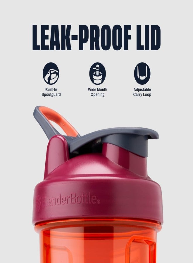 بليندر بوتل زجاجة خلط BlenderBottle Pro Series مثالية لمشروبات البروتين ومكملات ما قبل التمرين، سعة 24 أونصة، لون مرجاني - Image 2