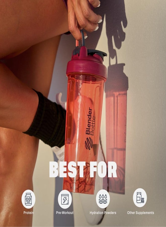 بليندر بوتل زجاجة خلط BlenderBottle Pro Series مثالية لمشروبات البروتين ومكملات ما قبل التمرين، سعة 24 أونصة، لون مرجاني - Image 5