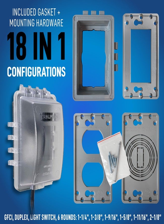 Sealproof 1-Gang Weatherproof In Use Outlet Cover | One Gang Outdoor Plug and Receptacle Protector, Lockable, UL Extra Duty Compliant, 18 Configurations - Image 2
