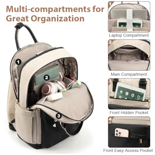 PALAY® Oxford Cloth Laptop Backpack - 15.6 Inches, Women's Travel & School Burden Relief Fashion Contrast Color Backpack - Image 4
