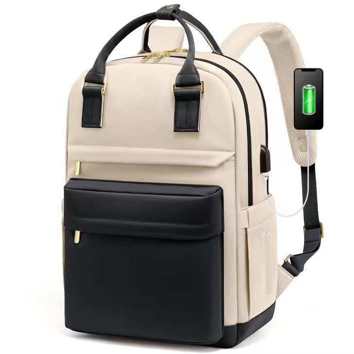 PALAY® Oxford Cloth Laptop Backpack - 15.6 Inches, Women's Travel & School Burden Relief Fashion Contrast Color Backpack - Image 1