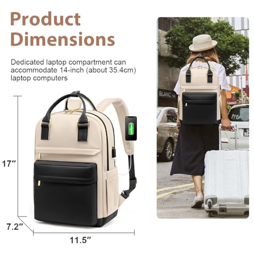 PALAY® Oxford Cloth Laptop Backpack - 15.6 Inches, Women's Travel & School Burden Relief Fashion Contrast Color Backpack - Image 2