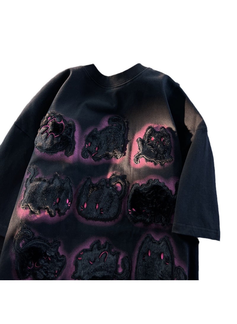Generic Cute Japanese Cotton Velour Bunny Tee Black  - Image 2
