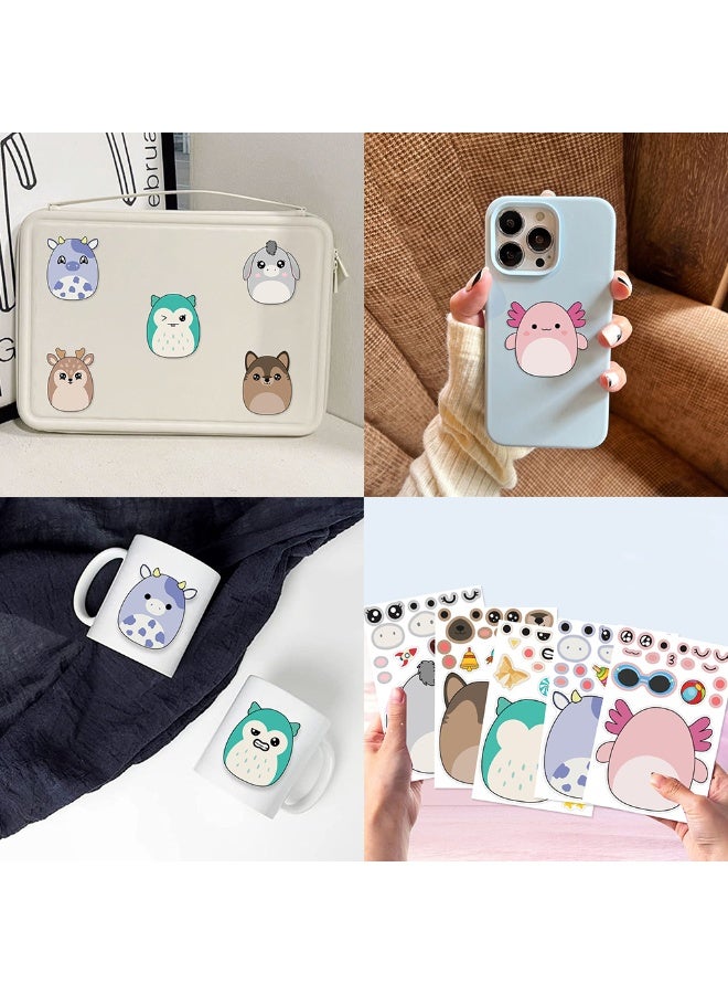 8 Sheets/Set Squishmallow Stickers Waterproof Make a Face Puzzle Cute Stickers DIY Craft for Kids - Image 5