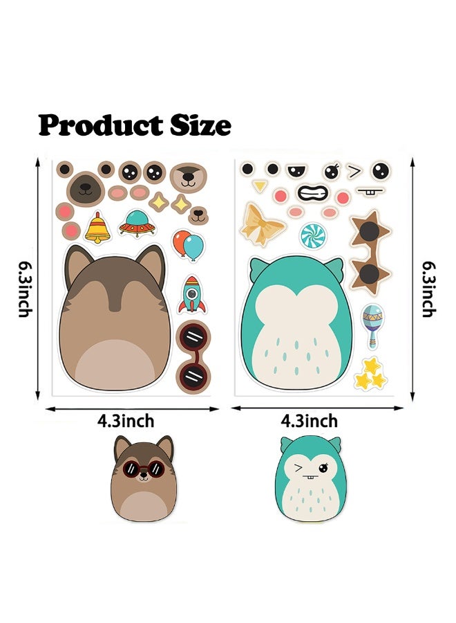 8 Sheets/Set Squishmallow Stickers Waterproof Make a Face Puzzle Cute Stickers DIY Craft for Kids - Image 2