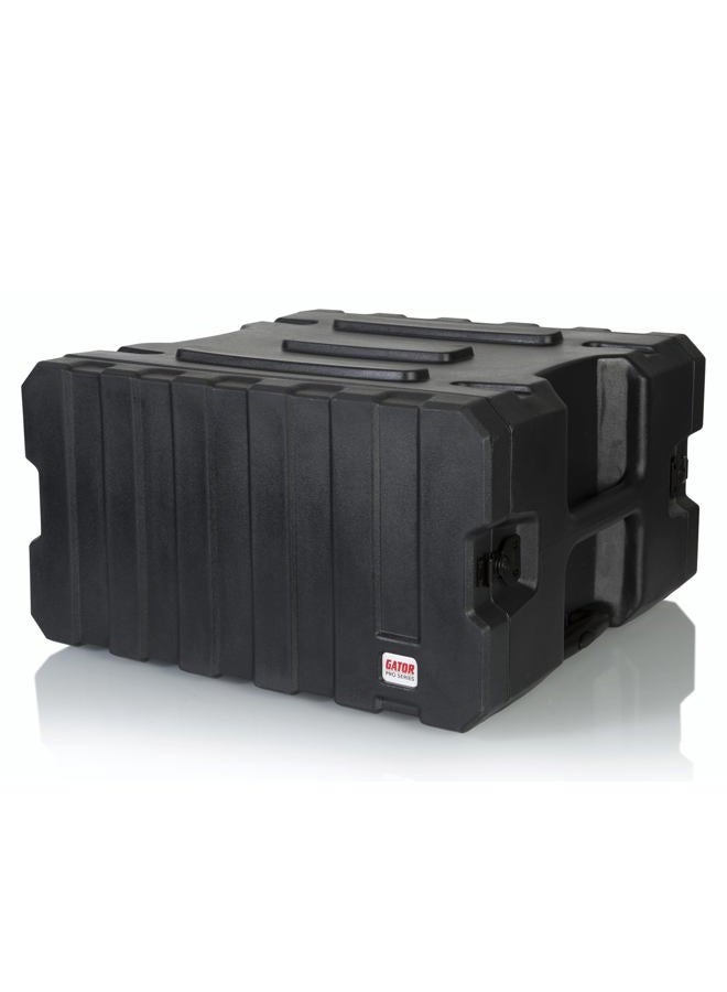 Gator Cases Pro Series Rotationally Molded 6U Rolling Rack Case with 19" Depth, Tow Handle & Recessed Wheels; Made in USA (G-PROR-6U-19),Black - Image 1