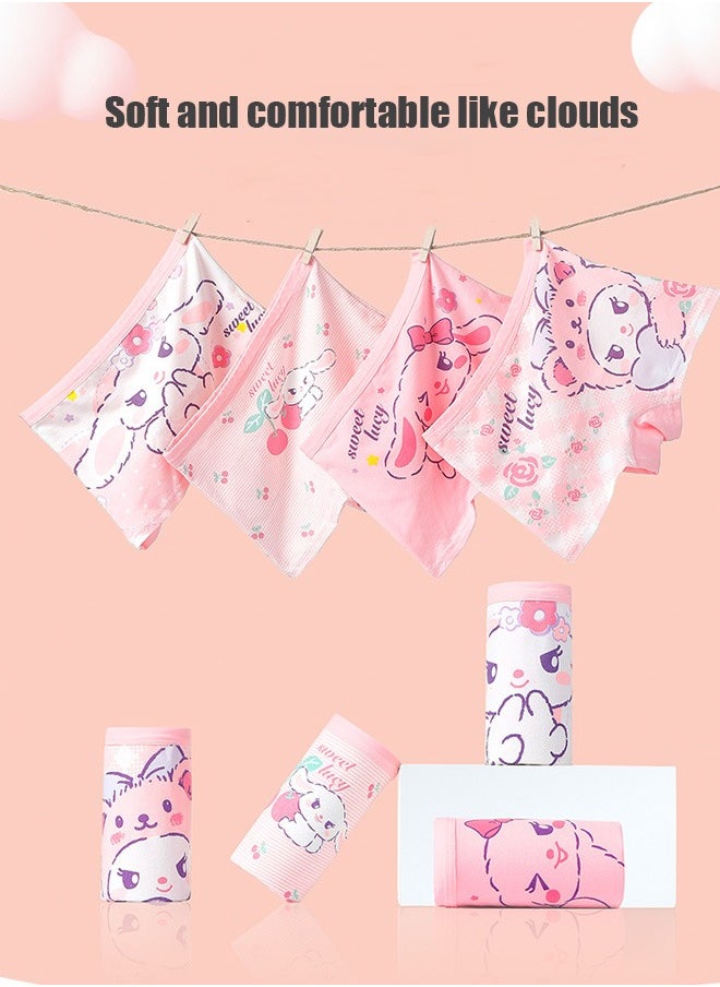 ZVEV 4 PCS Cartoon Kids Brief Underwear with Comfort Soft Waistband for Girls，Breathable and Soft Underpants with High Elastic Waistband Soft Little Girl Pants  - Image 4