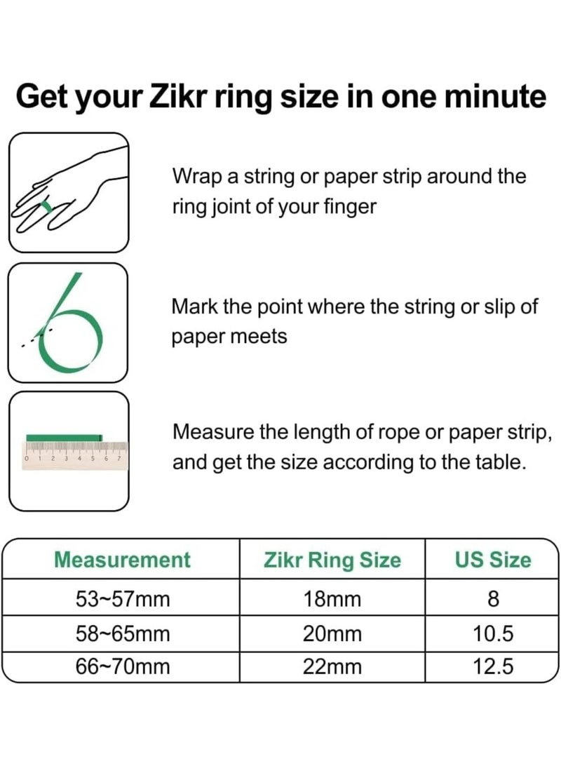 Zikr Tasbih Rings Smart with app( 20mm Green ) - Image 5