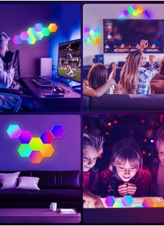 Milatech 10 Pack WIFI Bluetooth 5V USB Hexagonal Lights, Quantum Atmosphere LED Night Lights, Suitable for Gaming Bedroom Decoration, Creative Decorative Wall Lights, Wifi APP  - Image 5