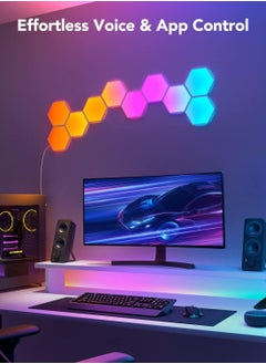 Milatech 10 Pack WIFI Bluetooth 5V USB Hexagonal Lights, Quantum Atmosphere LED Night Lights, Suitable for Gaming Bedroom Decoration, Creative Decorative Wall Lights, Wifi APP  - Image 3