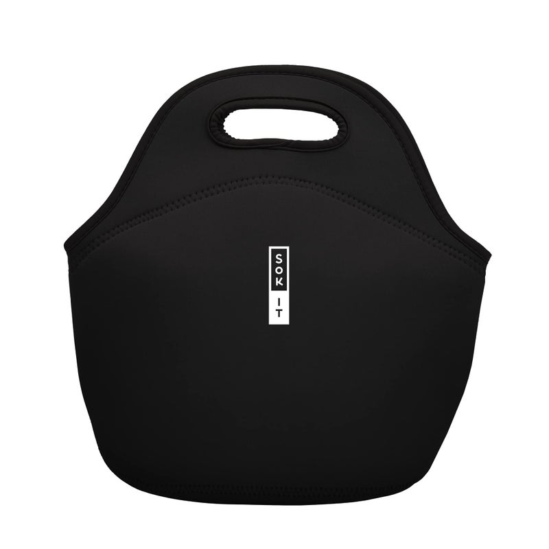 Sok It LunchTote Zippered Bag Insulated Neoprene Caddy (Black, Large 4.5 Quart Lunch Tote) - Image 1