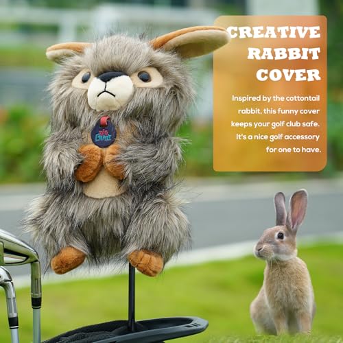 Big Crazy Funny Driver Headcover, Plush Golf Club Covers Long Neck, Animal Headcover, Soft Mallard Duck Rabbit Bunny Owl Fish Headcovers for Golf Clubs Fits Men and Women, Driver Headcover Animal for Present - Image 2