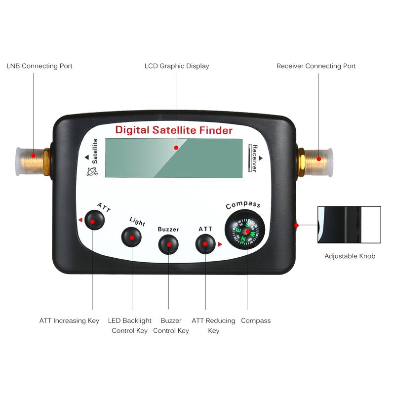 Satellite Signal Finder Digital Satellite Finder Meter SF-9509 Mini Digital Satellite Signal Finding Meter LCD Displaying with Compass - Image 5