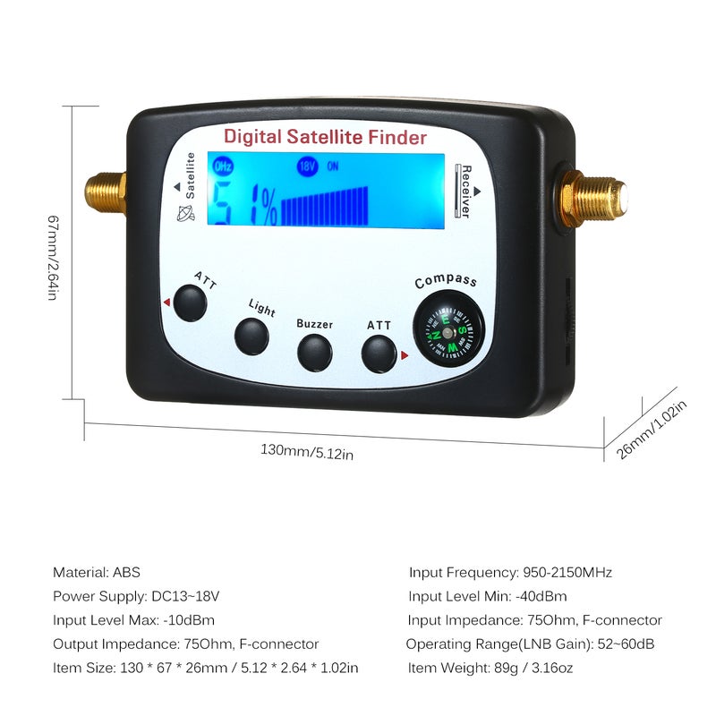 Satellite Signal Finder Digital Satellite Finder Meter SF-9509 Mini Digital Satellite Signal Finding Meter LCD Displaying with Compass - Image 4