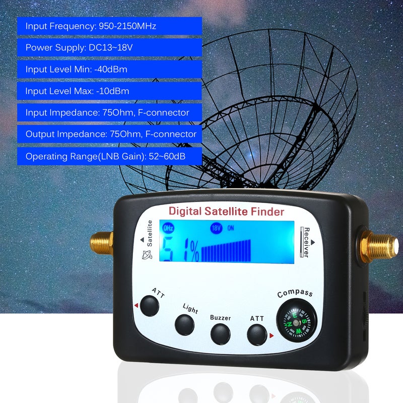 Satellite Signal Finder Digital Satellite Finder Meter SF-9509 Mini Digital Satellite Signal Finding Meter LCD Displaying with Compass - Image 3