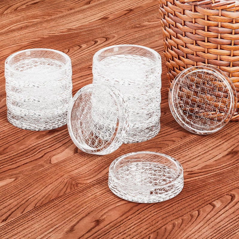 GAGUIUP 1.6"x1.6" Round Rubber Furniture Caster Cups, 16 PCS Chair Coasters for Carpet - Clear Non Slip Furniture Pads with Grip, Carpet Protector for Furniture Legs - Protect Any Flooring - Image 2