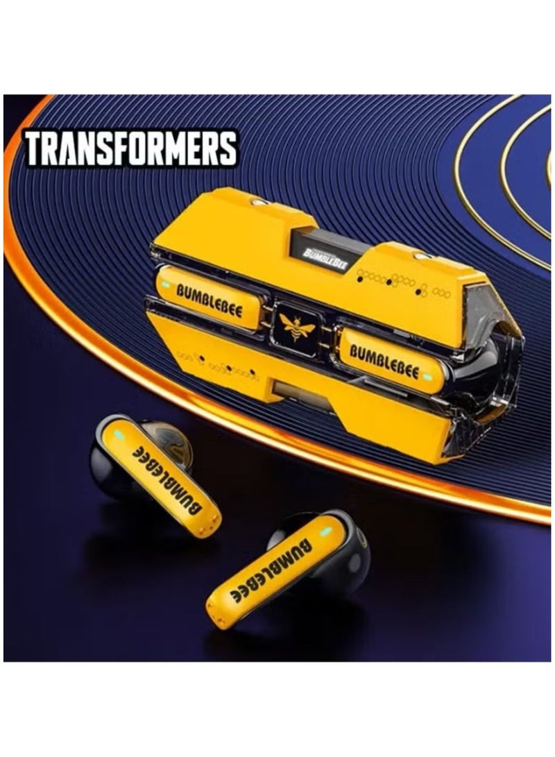 Transformers TF-T01 Wireless Bluetooth Earbuds Gaming Headphones Long Battery Life Headset Low Latency HIFI Stereo Sound with Music Noise Cancellation Calls Yellow - Image 1