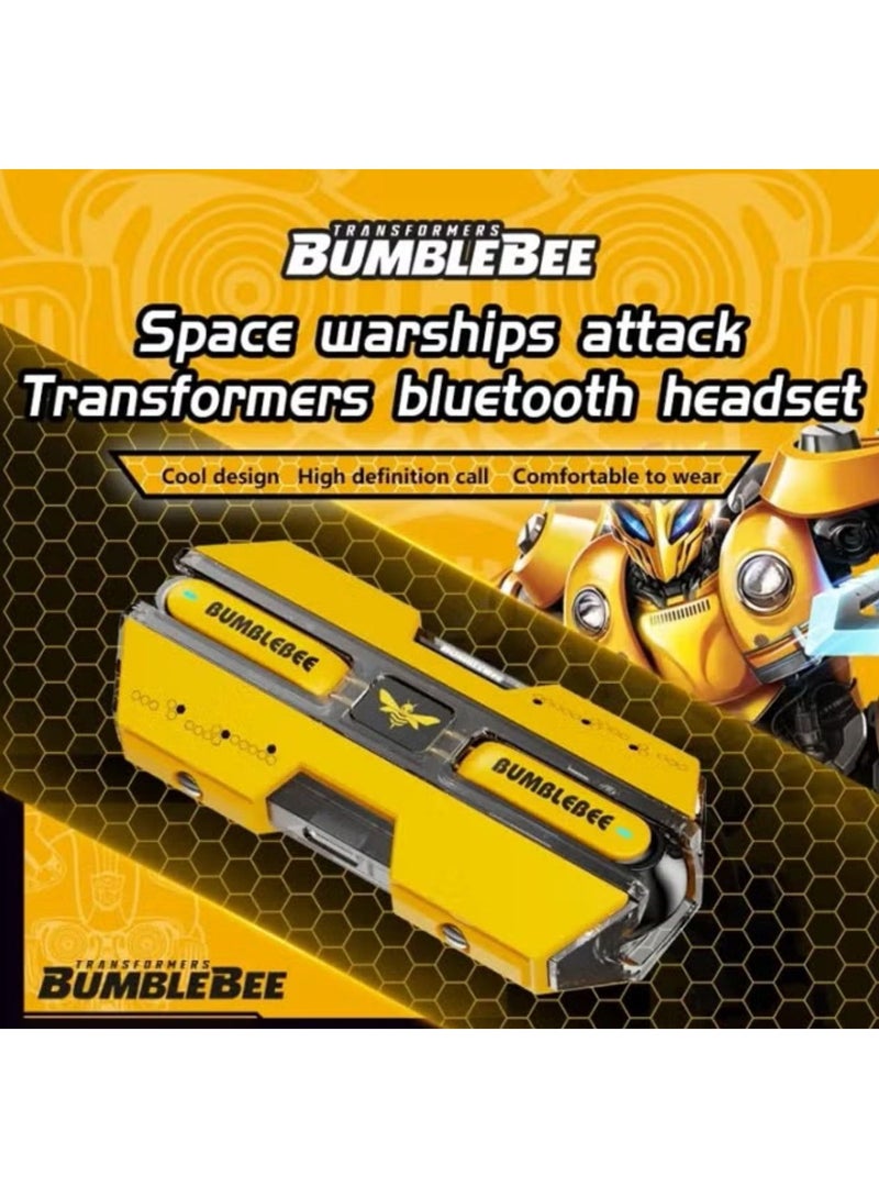 Transformers TF-T01 Wireless Bluetooth Earbuds Gaming Headphones Long Battery Life Headset Low Latency HIFI Stereo Sound with Music Noise Cancellation Calls Yellow - Image 2