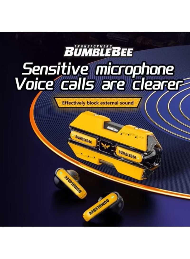 Transformers TF-T01 Wireless Bluetooth Earbuds Gaming Headphones Long Battery Life Headset Low Latency HIFI Stereo Sound with Music Noise Cancellation Calls Yellow - Image 5