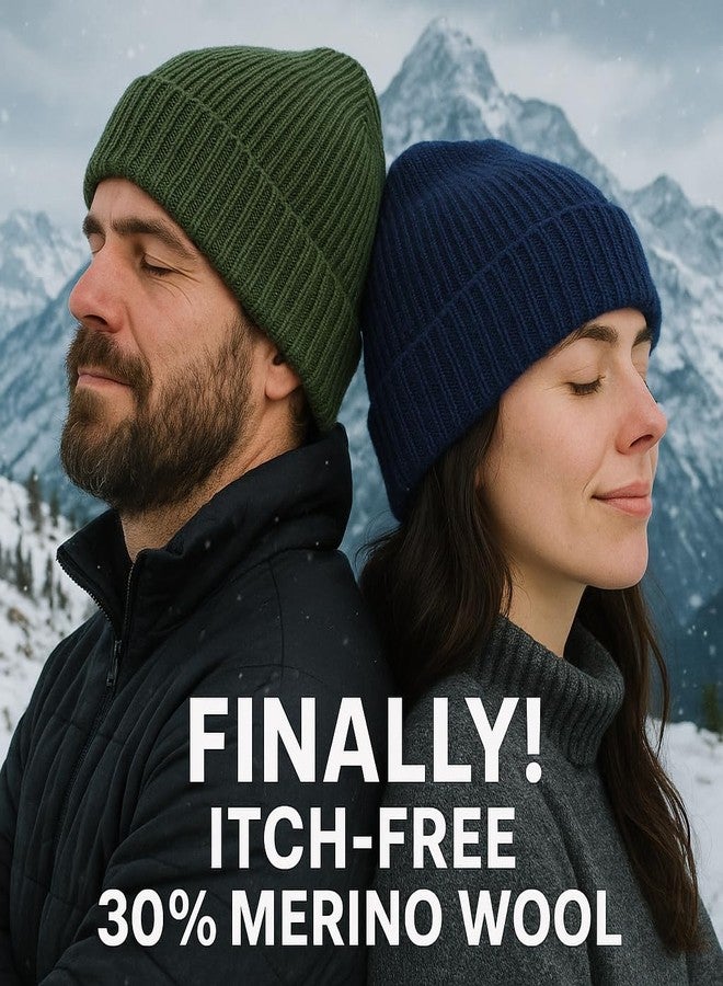 BUTITNOW Plus Size Fleece Lined Beanie Hat - M/L/XL/XXL Merino Wool Beanie Hat for Men - Large Winter Hat Ski Skull Cap for Big Heads, Black, XL-XXL - Image 4